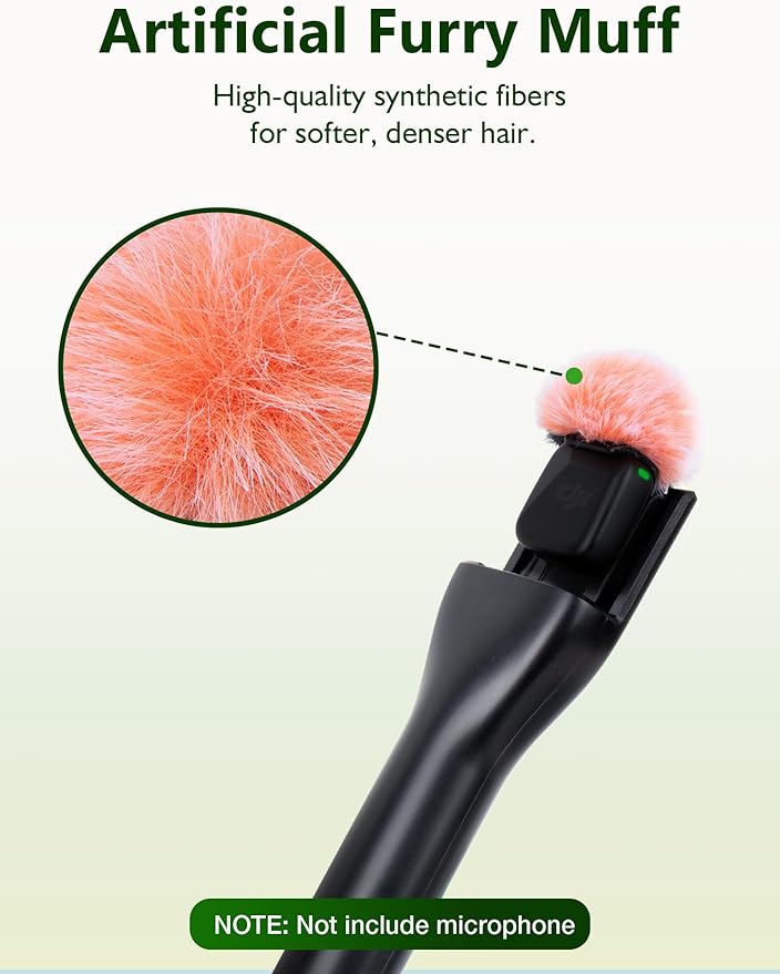 Microphone Windscreen for DJI Mic Mini - 2 Packs Furry Mic Wind Muff Cover Suitable for DJI Mini Reduce Wind Noise (Pink)