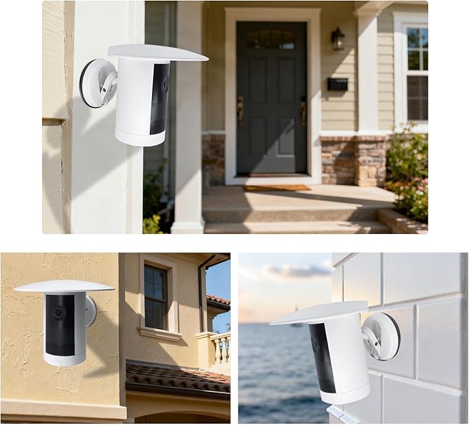 Haoyou Rain Cover for Ring Outdoor Cam Plus and Ring Stick Up Cam, Protects Camera Lenses from Rainwater, Glare, Snow, Sunlight, and UV Rays, Easy to Install and Does Not Obstruct The View (White)