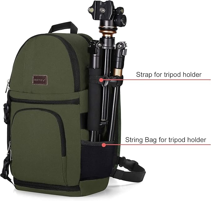 MOSISO Camera Sling Bag, DSLR/SLR/Mirrorless Camera Backpack Case Shockproof Photography Backpack with Tripod Holder & Removable Modular Inserts Compatible with Canon/Nikon/Sony/Fuji, Army Green