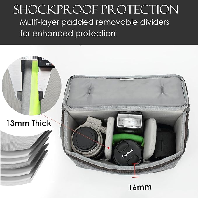 Large Camera Insert Bag, Shockproof&Water-resistant Lens Cube Case,Digital DSLR SLR Mirrorless Cameras Accessories Storage Pouch Compatible for Canon,Nikon,Sony,Panasonic（S）
