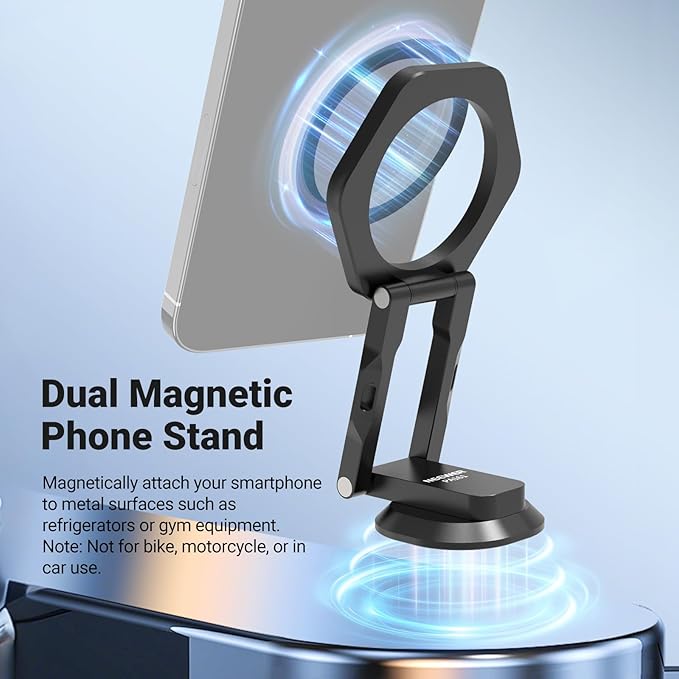 NEEWER Dual Magnetic Phone Holder Stand Tripod Mount with Arca Type Base, Aluminum Adjustable Cellphone Attachment Compatible with MagSafe iPhone Samsung Android for Video Recording, PA161