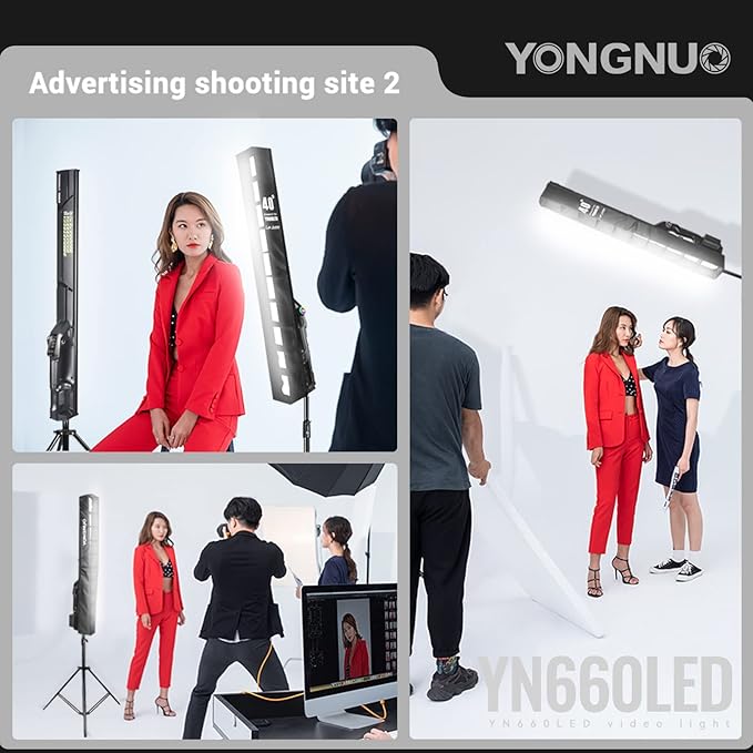 YONGNUO YN660LED LED Video Light, 45W Handheld Wand Light, RGB Full Color LED Tube Light, CRI96 2000K-9900K Adjustable, 31 Lighting Effect, for Photo YouTube Video Photography