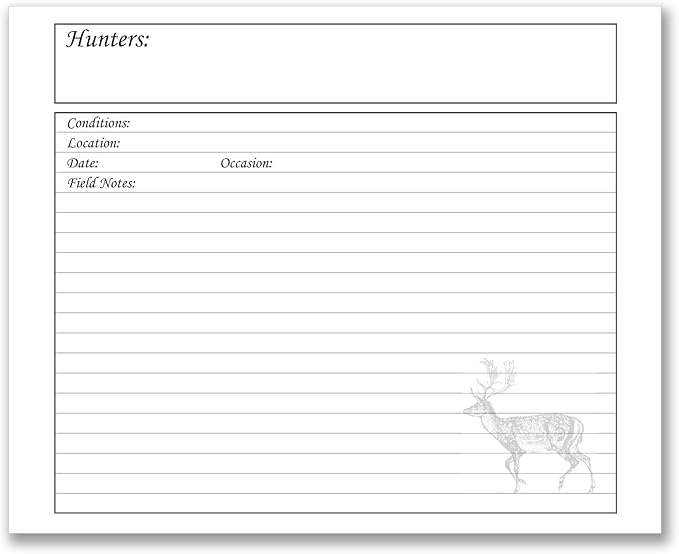 BookFactory Hunting Journal Hunter's Log Book Notebook - 96 Pages, Brown Bonded Leather Cover, Section Sewn Hardbound, 8 7/8'' x 7'' (Made in USA)