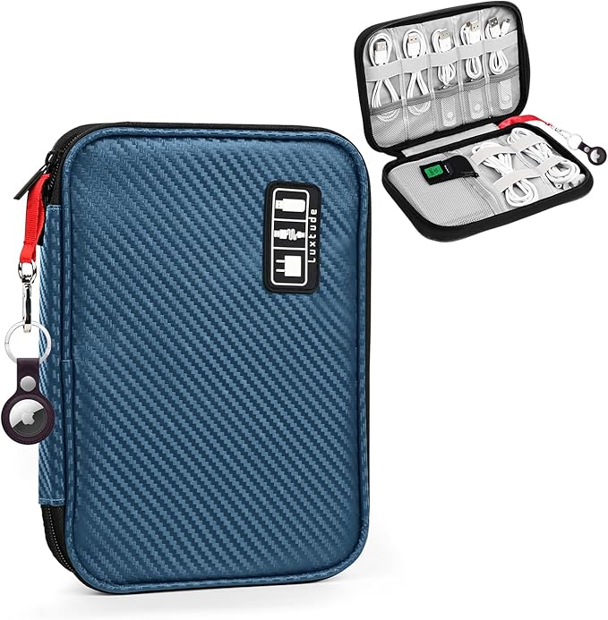 Luxtude Travel Cable Organizer Bag, Cord Organizers Bags, Electronic Organizer Travel Case, Portable Charger Organizer Case, Compact Tech Bags & Wire Pouch, Cable & Cord Storage