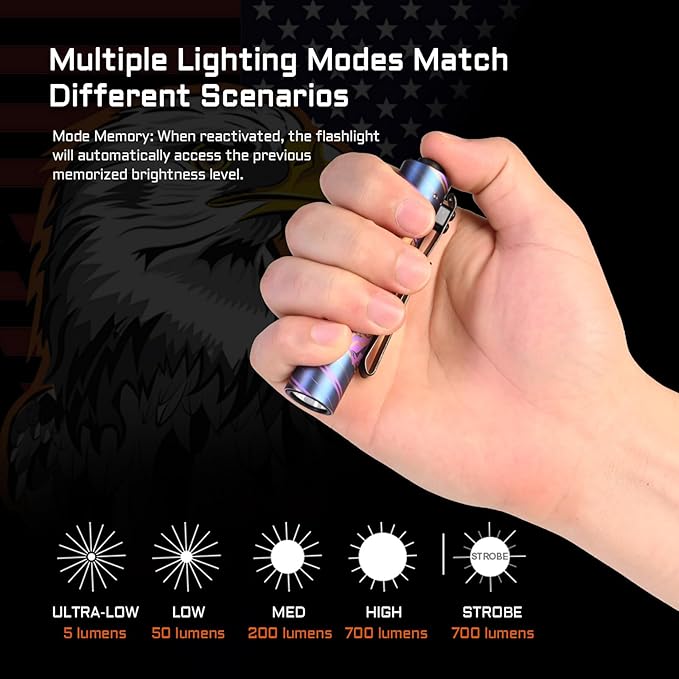 ACEBEAM Rider RX 700 High Lumens EDC AA Flashlight Rechargeable, Pocket LED Flashlight with Clip, Super Bright Mini Flash Light, 519A-V1 LED 90+ High CRI Small Flashlight for Camping, Home