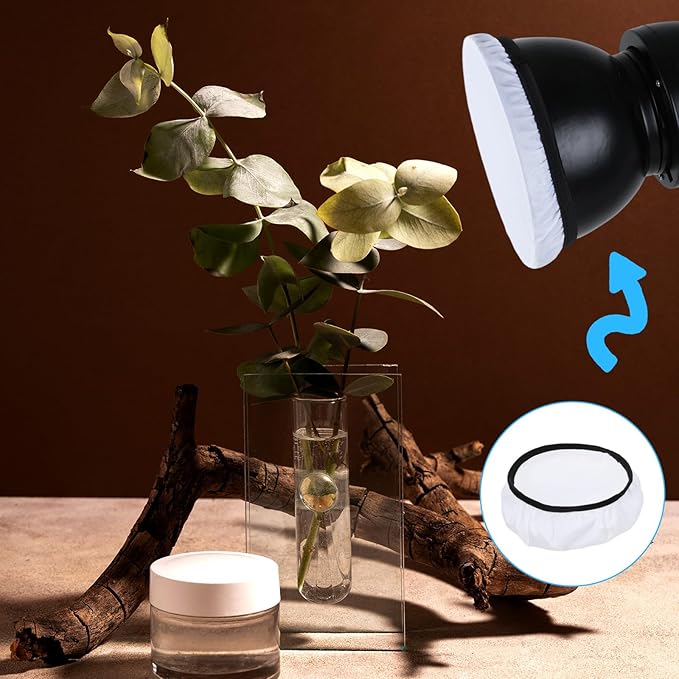 4 Pack Diffuser Lamp Sock Soft Cover, 7 "/18 cm Standard Cloth Diffuser Light Sock Lampshade Reflector Lamp White Lamps Shade Diffusers for Studio Strobe Reflector, Video Shooting (White)