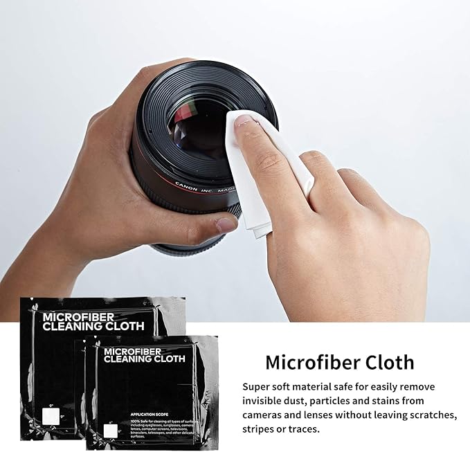 KuuZuse Professional DSLR Camera Cleaning Kit with APS-C Cleaning Swabs, Microfiber Cloths, Camera Cleaning Pen, for Camera Lens, Optical Lens and Digital SLR Cameras.