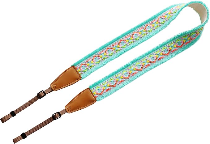 Original Design Personalized Adjustable Camera Strap Mint Green Tassel, Fit for Canon Nikon Sony Olympus Interchangeable Lens Digital Camera/DSLR etc.