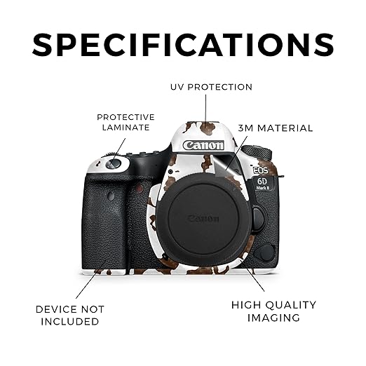 Carbon Fiber Camera Skin Compatible with Canon EOS 6D Mark II Camera (2017) - Brown Cow - Premium 3M Vinyl Protective Wrap Decal Cover - Easy to Apply | Crafted in The USA by MightySkins