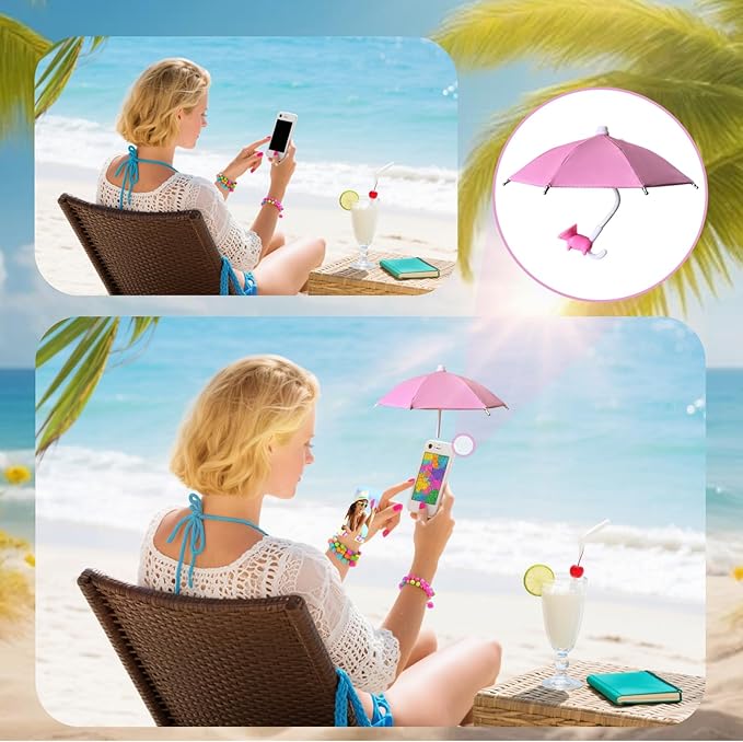 52mm Clip-on CPL Phone Camera Lens Filter Kit with Suction Cup Phone Umbrella for Sun, Compatible with iPhone 15 14 13 12 11 and Other Smartphones (Pink 52mmcpl)