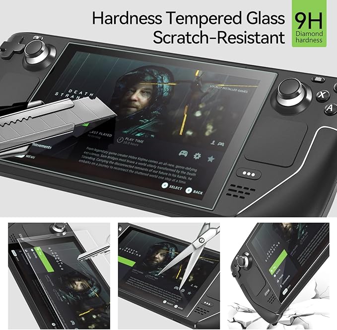 ivoler [2 Pack] Tempered Glass Screen Protector Designed for Steam Deck OLED 7.4'' 2023/Steam Deck 7''2022 with [Alignment Frame] Transparent HD Clear[Updated Version] Screen Protector for Steam Deck