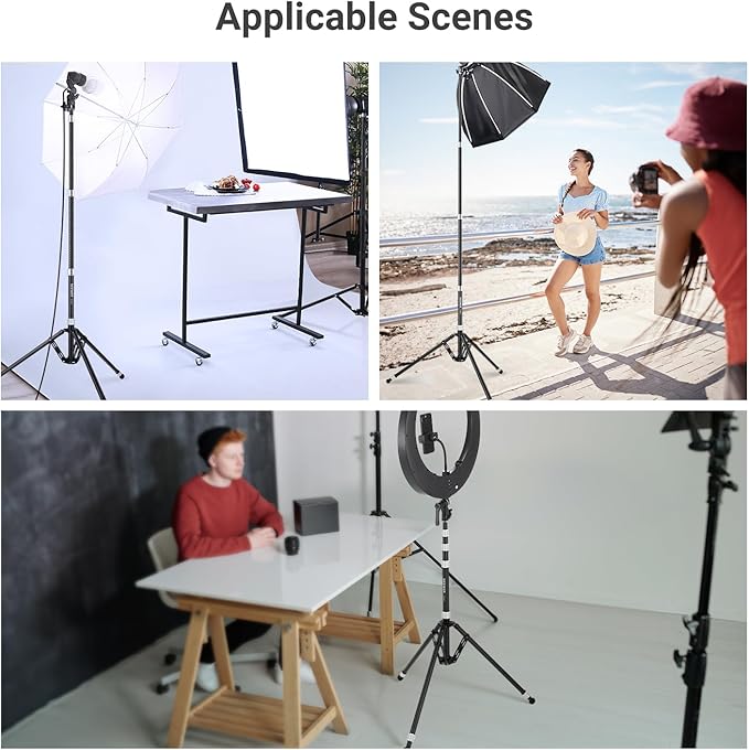 NEEWER Carbon Fiber Tripod Stand w Reversible Legs, 35"-102" Portable Lightweight Photography Light Stand for Strobe Softbox Ring Light Action Cam DSLR Streaming Recording, 6.6lb/3kg Max Load, ST260C