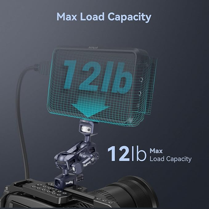 SmallRig Articulating Magic Arm with NATO Clamp and 1/4"-20 Screw (with Retractable Pins), 360 Degree Rotation, Max Load of 12 Ib Magic Arm for Field Monitor, Camera and Lights 3875