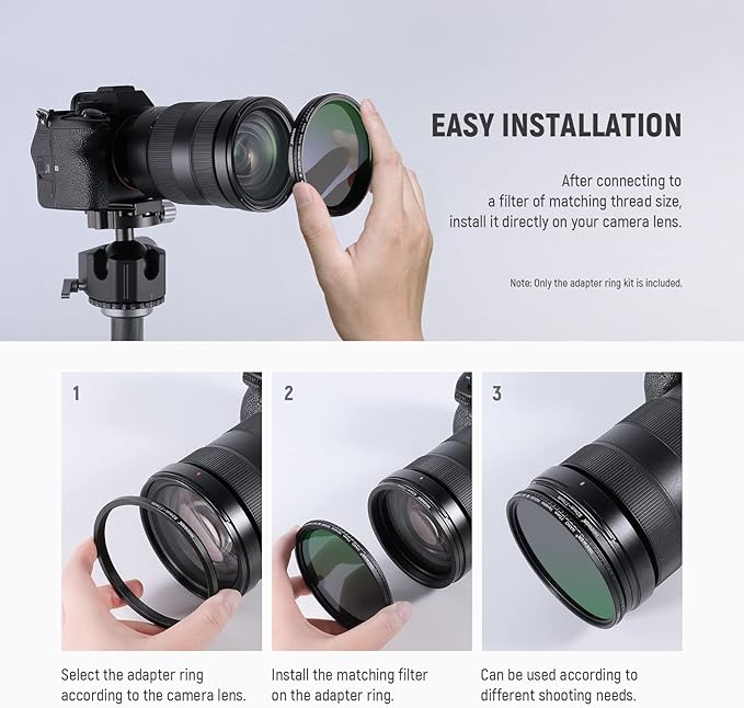 Neewer 20 Anodized Black Metal Lens Filter Adapter Rings - 10 Step Up + 10 Step Down Set
