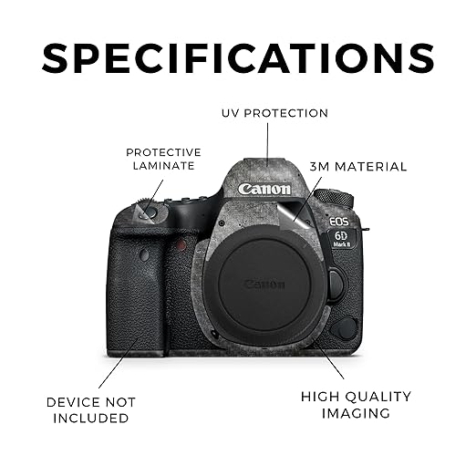 Carbon Fiber Camera Skin Compatible with Canon EOS 6D Mark II Camera (2017) - Scratched Up - Premium 3M Vinyl Protective Wrap Decal Cover - Easy to Apply | Crafted in The USA by MightySkins