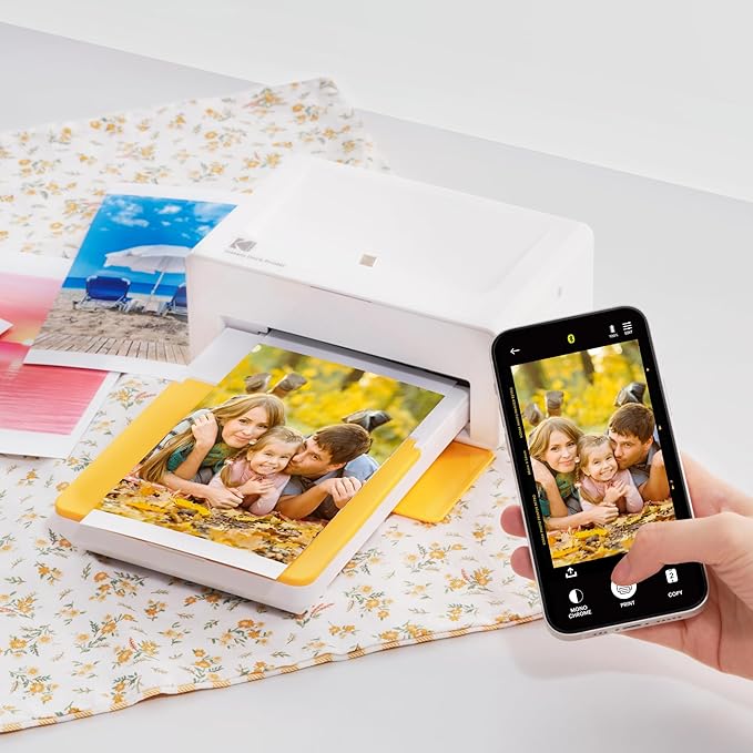 KODAK Dock Plus 4PASS Instant Photo Printer, 4x6” Portable Picture Printer, Bluetooth & Dock 2-in-1 Home and Gift Printer for iPhone & Android, 50 Sheets Bundle