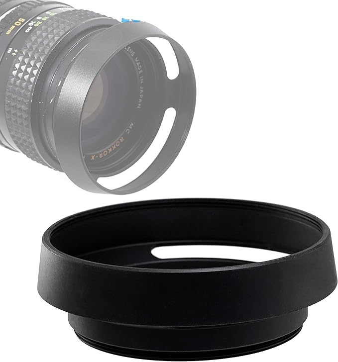 Fotasy Metal Curved Lens Hood - 46mm Vented Hood for Fuji, Leica, Olympus, Panasonic, Sony Lenses