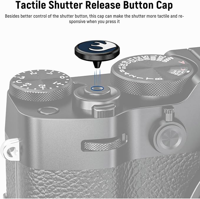 NEEWER X100V X100VI Hot Shoe Cover & Shutter Button Cap Set, Cold Shoe Cover with Shutter Release Button, Photography Accessories Compatible with Fujifilm X100V X100VI, Black, CA115