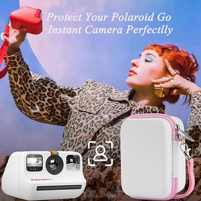 Case for Polaroid Go Gen 2/ PolaroidGo Mini Instant Camera, Travel Storage Bag for Polaroids Go Camera and Film Accessories (Whtie)