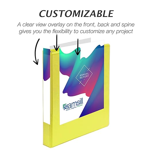 Samsill Durable 1 inch 3 Ring Binder, Made in USA, D Ring Binder, FSC 100% Recycled Chipboard, Island Assortment, 6 Pack