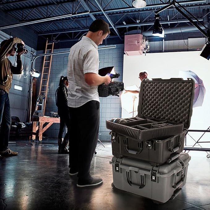 NANUK Waterproof Hard Case with Wheels and Foam Insert - Orange