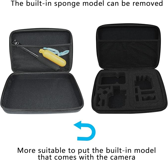 Large Camera Carrying Case Compatible with Gopro Hero 13 12 11 10 9 8 7/AKASO EK7000 Brave 4 Brave 7 V50X/DJI Action 5 Pro/ODDV/Xilecam/Jadfezy/SJCAM/APEXCAM/Vemont Action Cam, Travel Camera Case