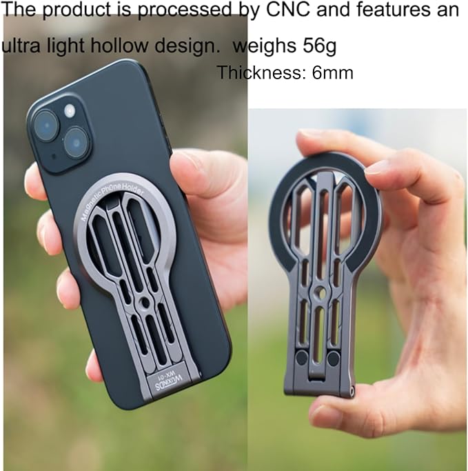 Magnetic Phone Tripod Stand, Aluminium Alloy Strong Magnet Quick Mount Foldable Mini Tripod for iPhone 17/16/15/14/13/12 Series & Android, Ultra-Light Portable Pocket Cell Phone Stand