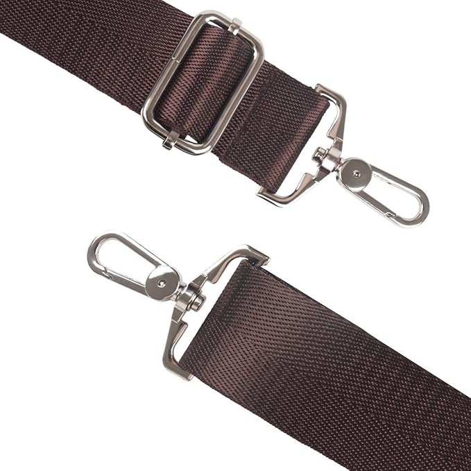 BOMKEE 59 Inch Universal Shoulder Strap Adjustable Bag Strap Replacement with Metal Swivel Hooks and Non-Slip Pad for Laptop Case Briefcase Messenger Bag Diaper Bag Camera Bag Travel Bag(Brown)