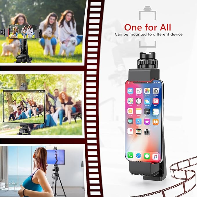 Zeadio Smartphone Tablet Tripod Mount Adapter, Tablet Cellphone Tripod Clamp Holder with Ball Head Mount, Fits for iPhone and Android Cellphone, Fits for iPad, Microsoft Surface, Nexus and Any Tablet