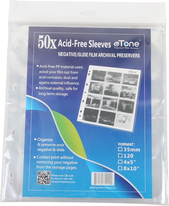 100x eTone Archival Storage Sheets 120 Negative Page Preservers (100x120)