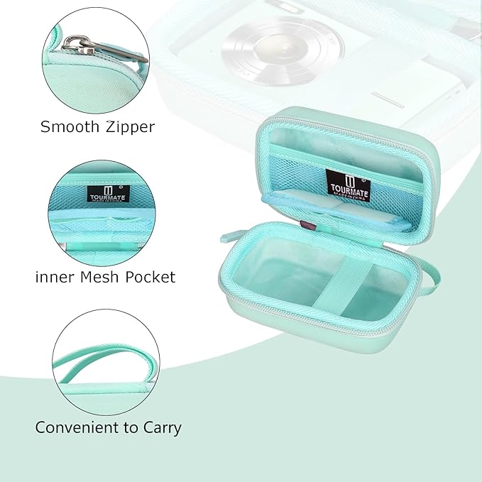 Hard Storage Case for CAMKORY/VAHOIALD/QONGUDS/Canon PowerShot 180 190/Sony DSCW800 830 Digital Camera Case Only (Cyan)