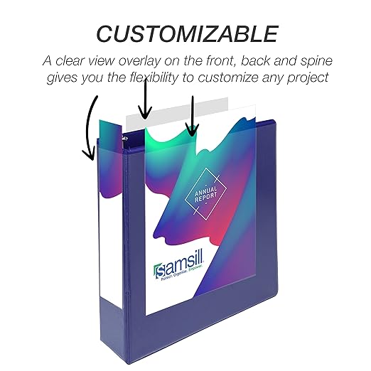 Samsill Durable 2 inch 3 Ring Binder, Made in USA, D Ring Binder, FSC 100% Recycled Chipboard, Basic Assortment,12 Pack