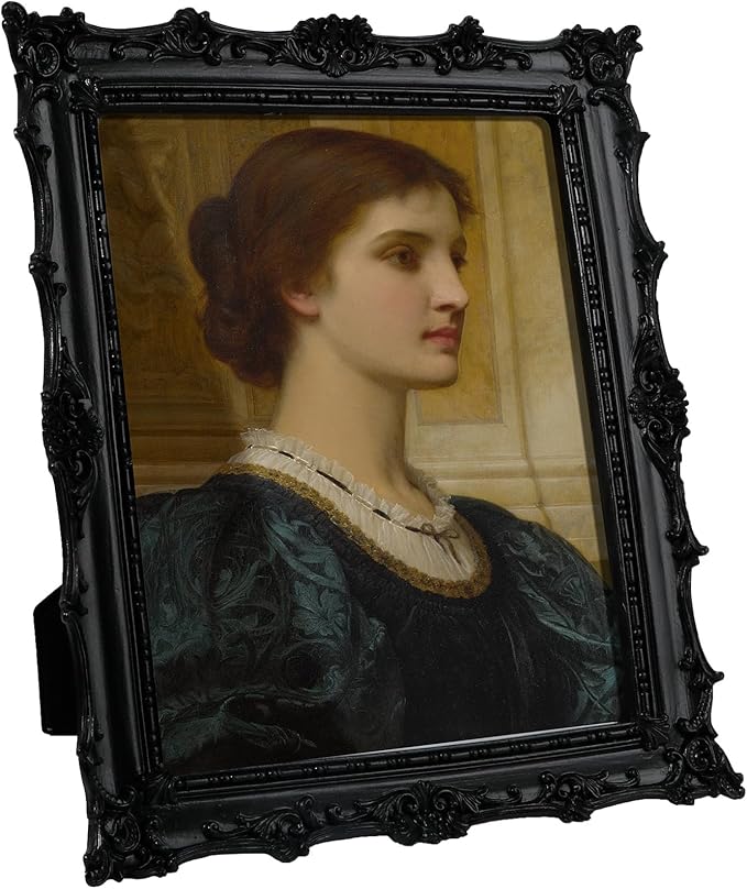 8x10 inch Vintage Photo Frame,Black White Pink Wood Gold Color Hand-Crafted Resin Picture Frame with Easel & Hook, Home Décor for Tabletop Wall Hanging Rahmen Photo Frame (Black)