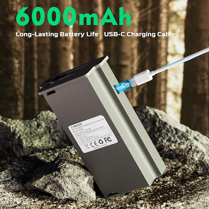 2-Pack Rechargeable Lithium Battery Pack for Reveal Hunting Trail Camera Ultra X, X Pro, Pro 3.0 Reveal Ultra, X Gen 3.0, X Gen 2.0, XB, SK Upgraded Solar Panel Compatibility, LED Battery Meter