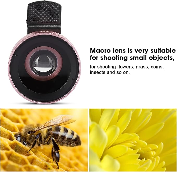 Professional Phone Camera Lens 12.5X Macro Lens and 0.45X Super Wide Angle Lens for Android & iOS Smartphone, Universal Design 2 in 1 Phone Lens Kit