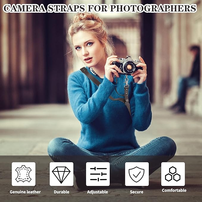Bebaimis Single Camera Harness Strap for 1 Camera,Leather Camera Strap for Photographers,Leather Camera Harness Gear DSLR/SLR