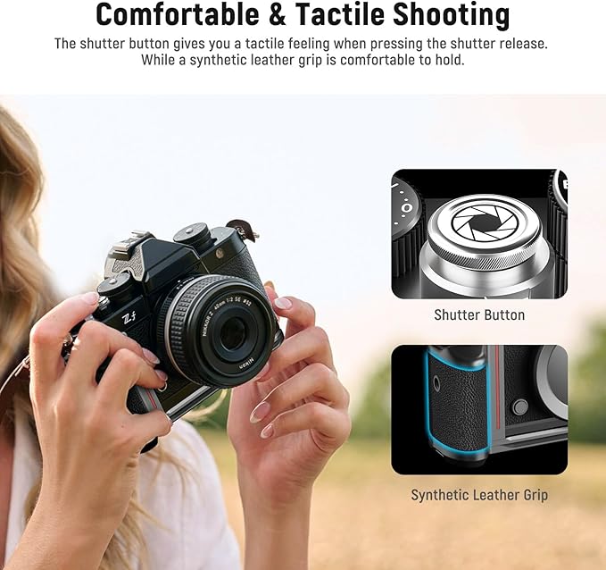 NEEWER Zf Handgrip L Shape Grip for Nikon Z f, Ultra Thin Retro Formfitting Camera Mounting Baseplate with Handle & Aluminum Shutter Button Cap, Compatible with Arca Swiss Tripod Fluid Head, CA073