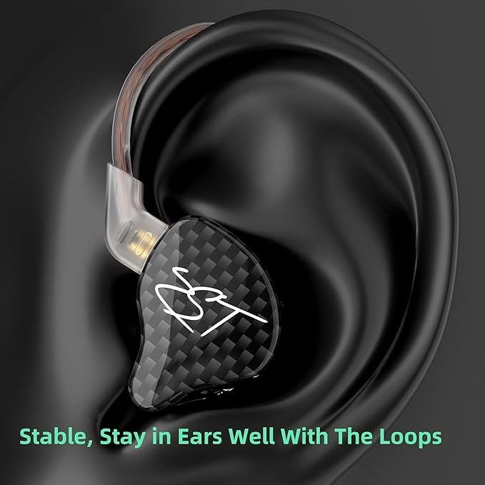 YINYOO KZ ZST Hybrid Banlance Armature with Dynamic in-Ear Earphone 1BA+1DD HiFi Headset in Ear Monitors Headphones Wired Earbuds Gaming Earbuds (ZST mic)
