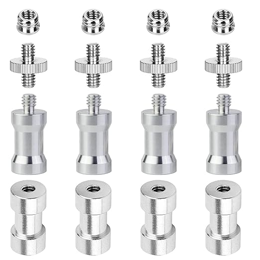 Homeet 16PCS Camera Screws Mount Set 1/4 Inch and 3/8 Inch Threaded Converter Screws Adapter Flash Shoe Mount for DSLR Camera/Tripod/Monopod/Ballhead/Flash Light/Quick Release Plate