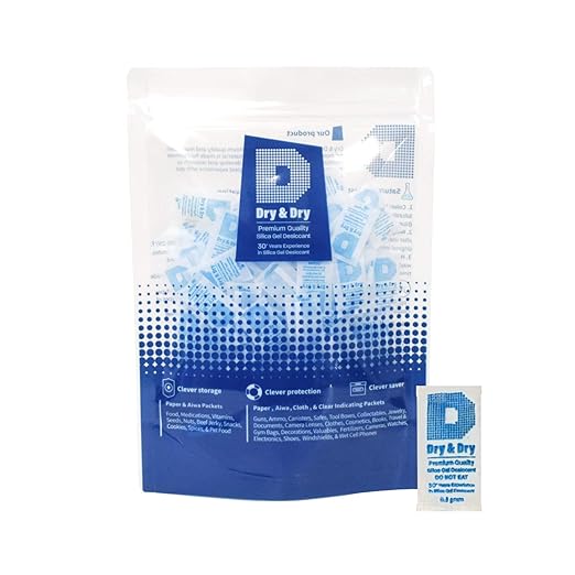 Dry & Dry 0.5(Half) Gram [250 Packets] Silica Gel Packets Desiccants Silica Gel Packs - Food Safe Silica Packets Silica Gel Desiccant Packs for Storage