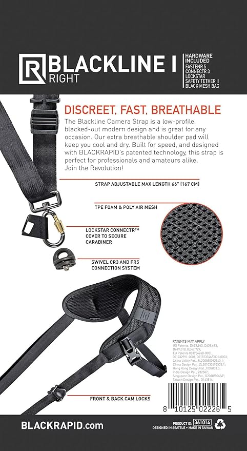 BLACKRAPID BLACKLINE I Right - Best Camera Strap for DSLR, SLR and Mirrorless Cameras