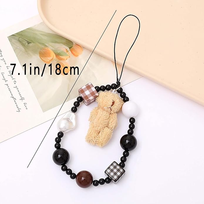 Beaded Phone Charm Lanyard Strap Girly Style Fixed Beads Pearl Lanyards