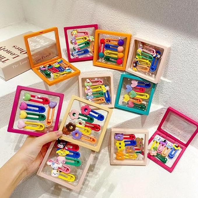 12PCS 3D Floating Frame Display Stand, Jewelry Box, Gift Box, Ornament Organizer, Small Travel Jewelry Box, PE Film Anti-Oxidation, Suspended Display Box Stackable (3.54*3.54，Type 4)