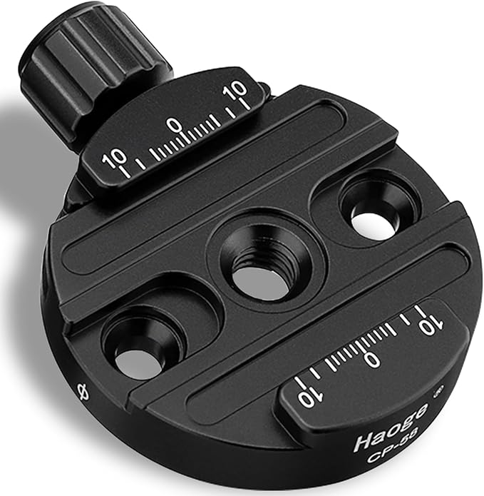Haoge CP-58 58mm Screw Knob Quick Release Clamp Adapter Mount for Quick Release QR Plate Camera Tripod Ballhead Monopod Ball Head Fit Arca Swiss