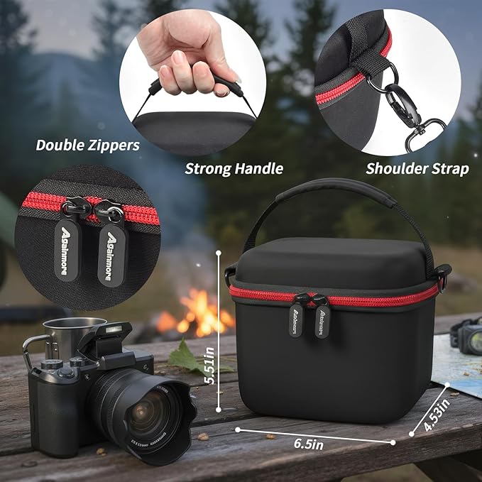 Camera Case for 2025 Upgraded 8K Digital Camera, Vertical Autofocus Vlogging Camera Storage Compatible with Duluvulu/ for XNSIAKXA/ for LIYTIFOR 88MP Cameras & Accessories with Shoulder Strap-Bag Only
