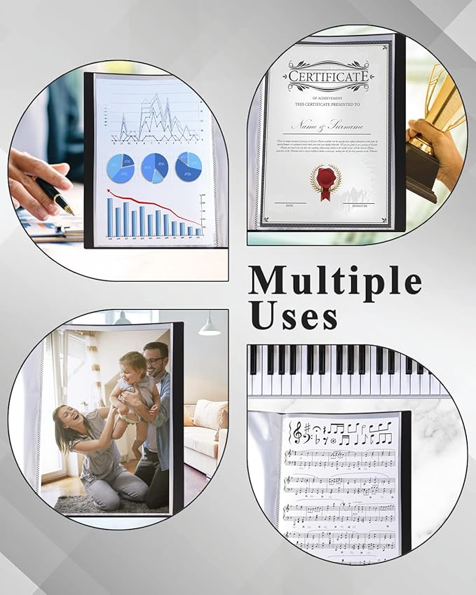 Art Portfolio 4 Packs Portfolio Folder with Plastic Sleeves Presentation Book with Sheet Protectors 11"x17" 30 Pockets 60 Pages Capacity