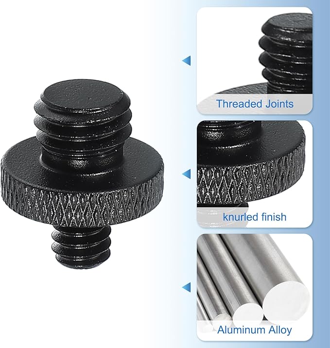 PATIKIL Tripod Screw Adapter 1/4" Male to M10 Male, 2 Pcs Tripod Nut Connectors Camera Mount Screw Camera Double Head Converter for Microphone Holder Magic Arms Accessories, 18 mm