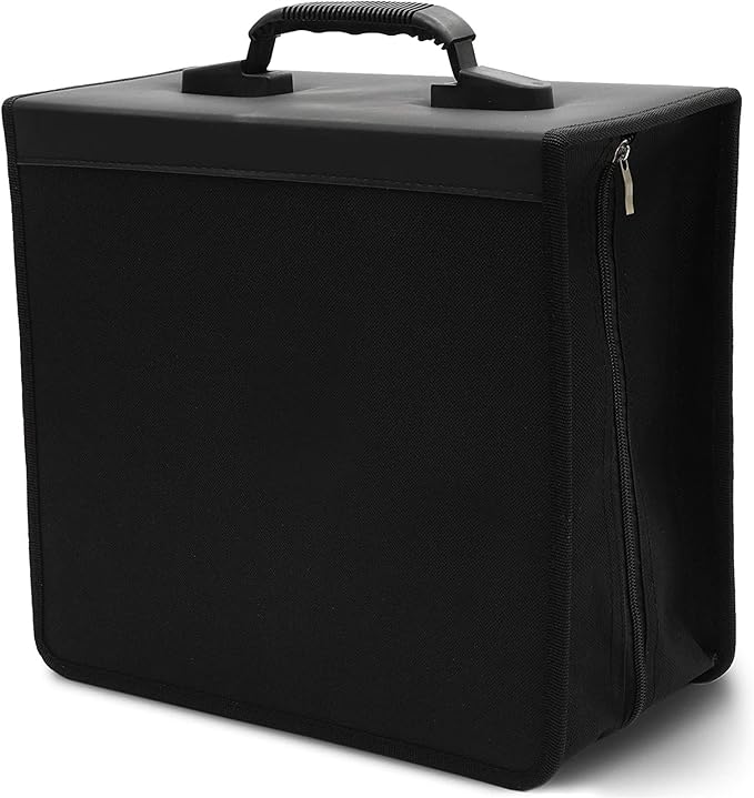 Bright Creations Juvale DVD Storage Binder Case - 400-Disc Capacity, Black Faux Leather & Nylon - Disc Binder & CD Holder, DVD Case Organizer & Movie Storage