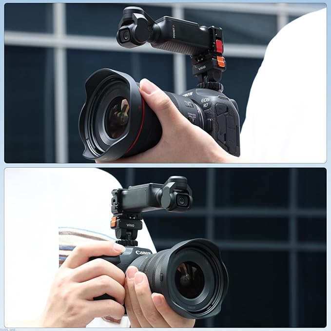 VRIG Cold Shoe Adapter Mount with Magnetic Quick Holder for DJI Osmo Action 5Pro, 180 Tilt Adjustable,Tripod Mount for Osmo 360,Cold Shoe Camera Adapter with 1/4" Screw Hole for Action 4/3