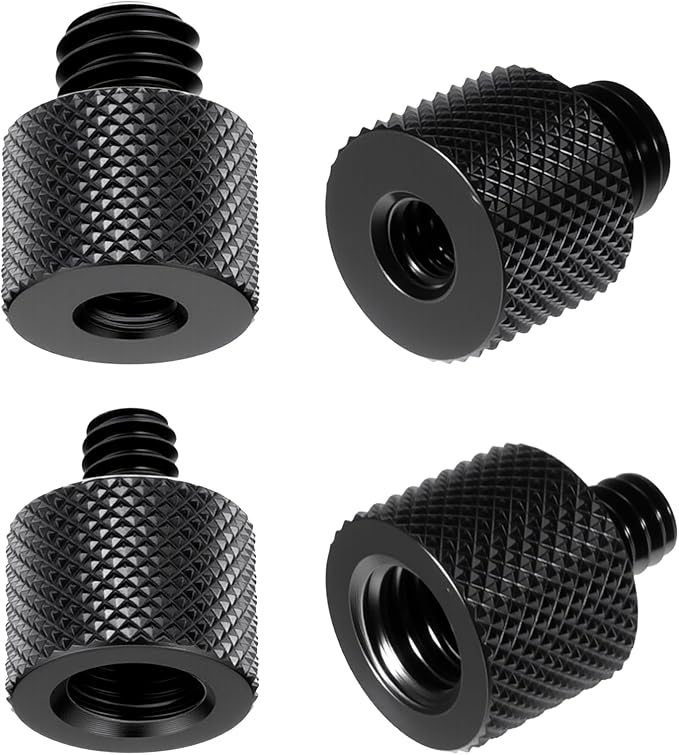3/8 to 1/4 Camera Screw Adapter Thread 4 Pcs Aluminum Alloy 1/4 Female to 3/8 Male Camera Tripod Adapter for Cameras, Mount, Monitor